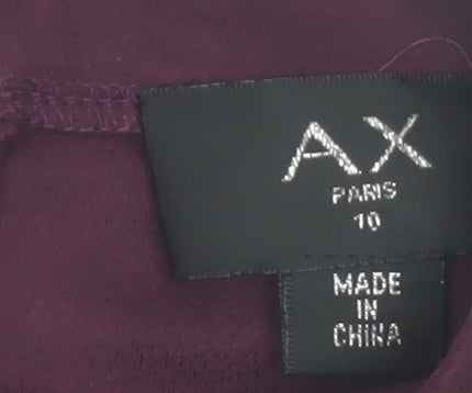 AX Paris Women's Purple Short Sleeve Bodycon Dress Size 10