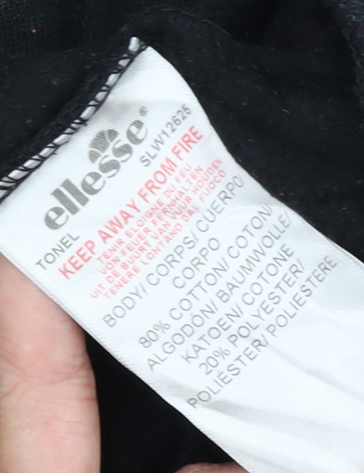 Ellesse Womens Black XL Pullover Hoodie with Gold Logo