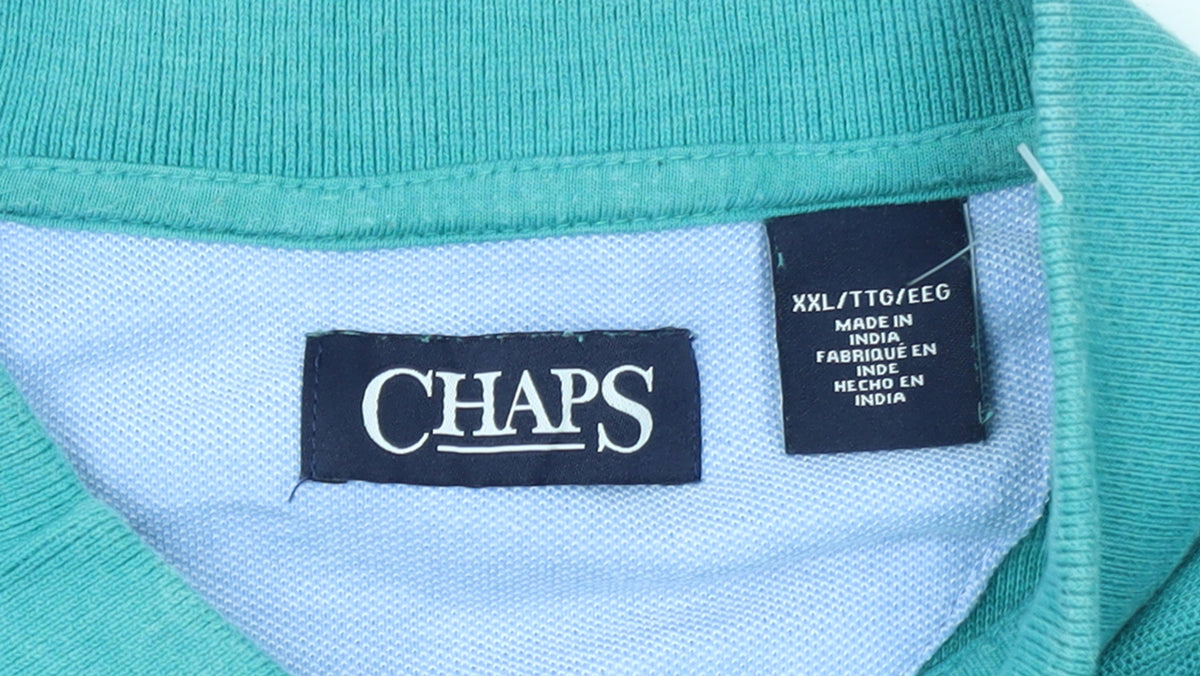 Chaps Men's Green 2XL Regular Fit Cotton Polo Shirt