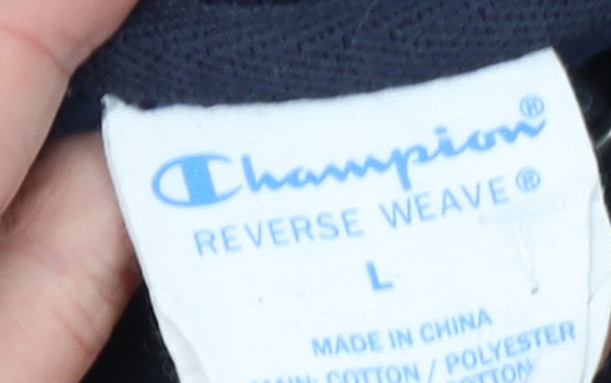 Champion Men's Navy Blue Pullover Hoodie Size L Reverse Weave