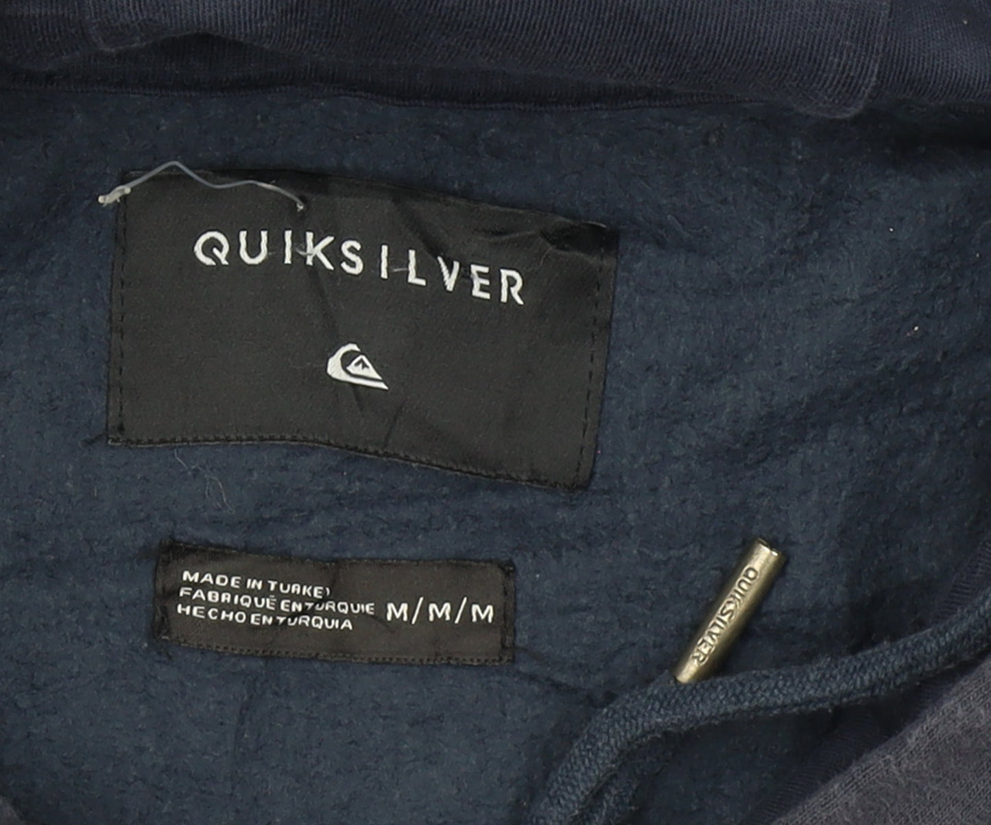 Quiksilver Men's Blue Pullover Hoodie Medium Fleece Surf Logo