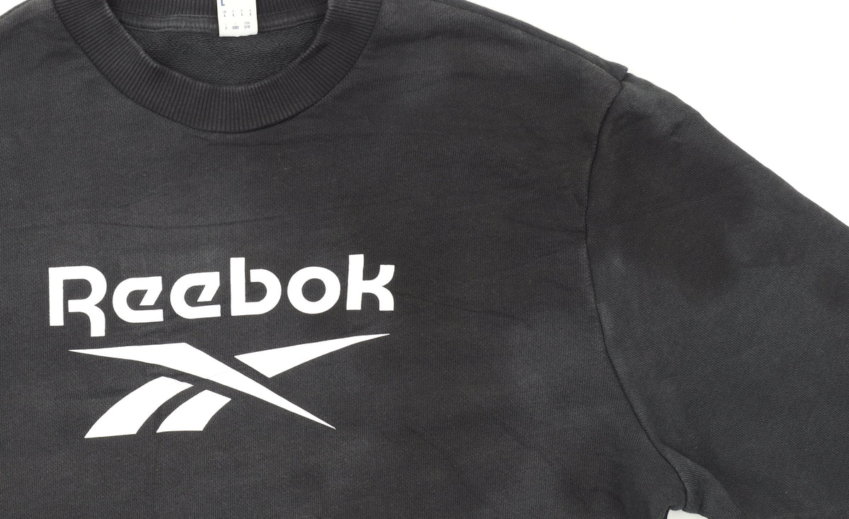 Reebok Men Black Crew Neck Pullover Sweatshirt L