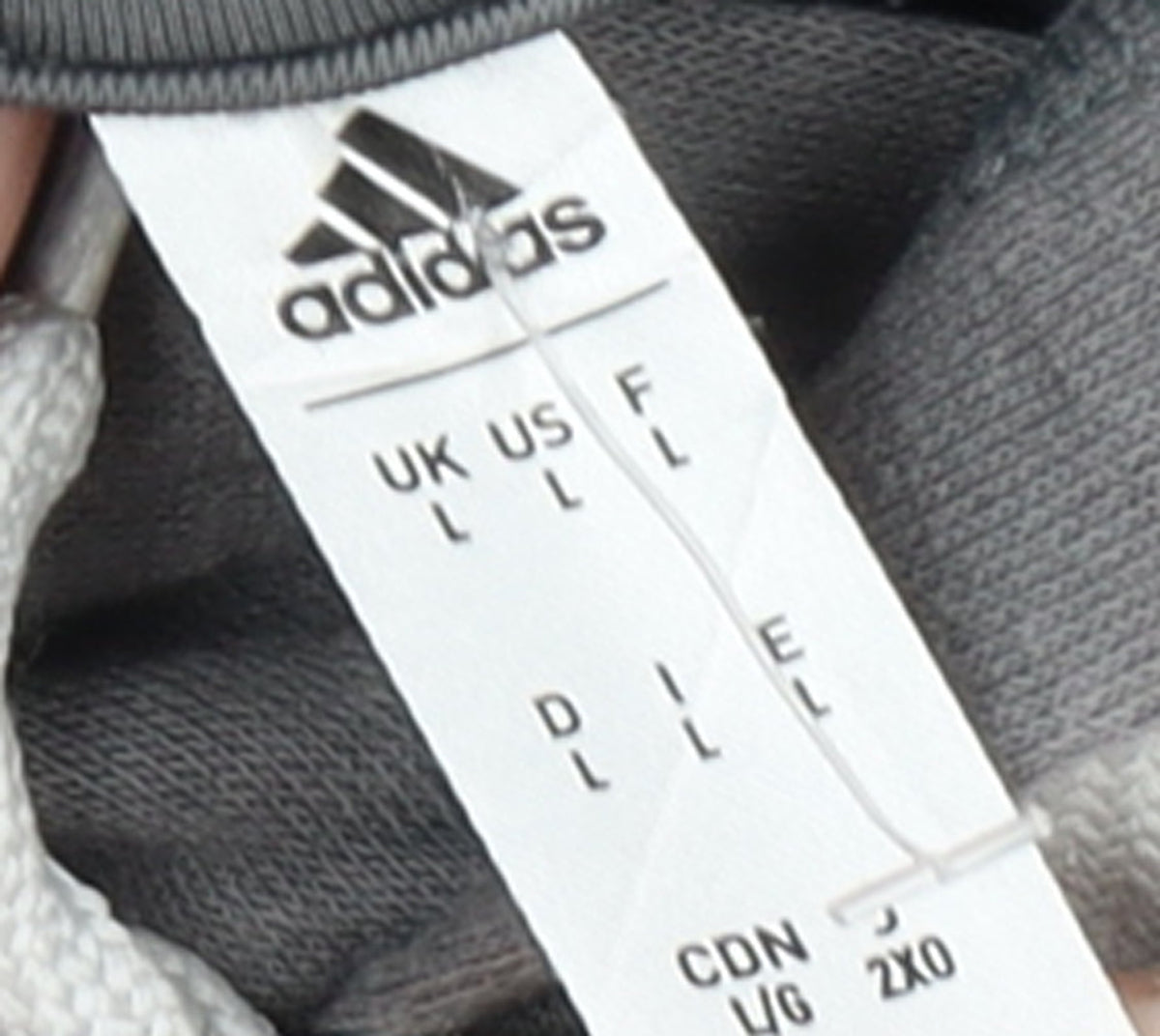 Adidas Men's Grey Pullover Hoodie L Hooded Sweatshirt Graphic Logo
