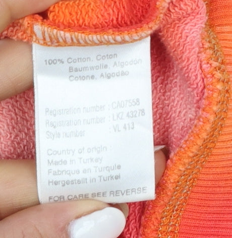 Mexx Women’s Orange Tie-Dye Cotton Pullover Sweatshirt Size M