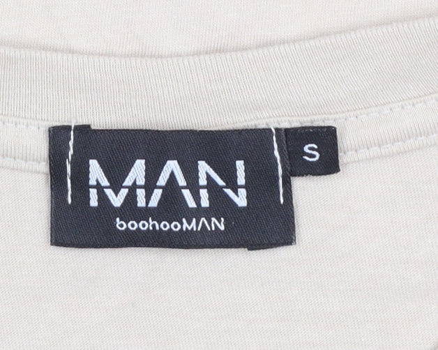 boohooMAN Men's Beige Cali Los Angeles Graphic Regular Fit T-Shirt Size S