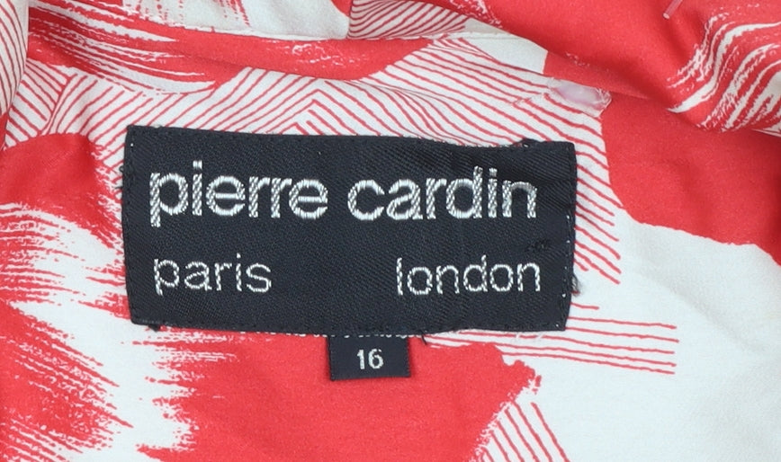 Pierre Cardin Women Red 16 Relaxed Fit Viscose Suit Top