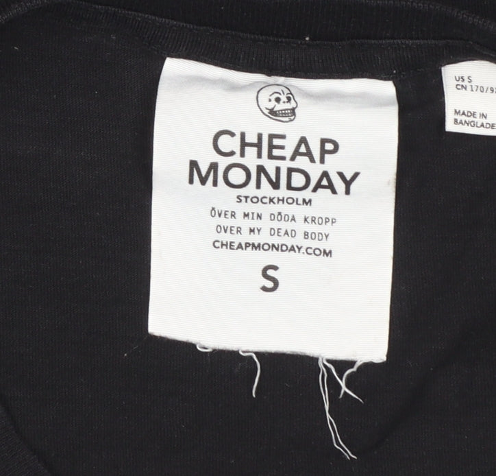 Cheap Monday Women's Black Graphic T-Shirt Size S
