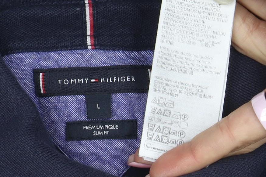 Tommy Hilfiger Men's Blue Slim Fit Premium Pique Polo L