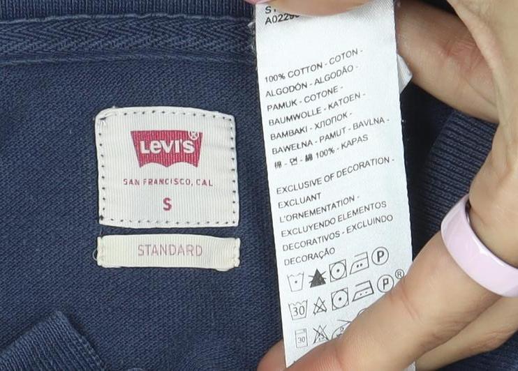 Levi's Men's Navy Blue Classic Cotton Short Sleeve Polo Shirt S