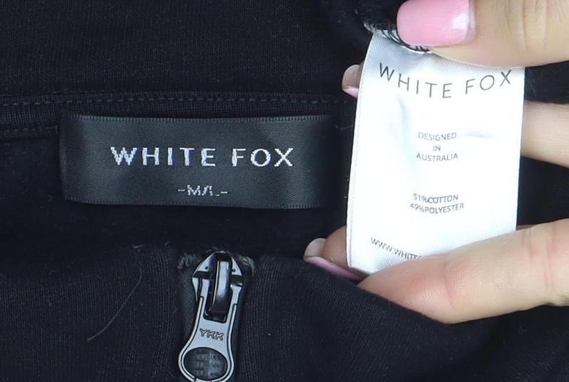 White Fox Women's Black 1/4 Zip Pullover Sweatshirt Size M/L