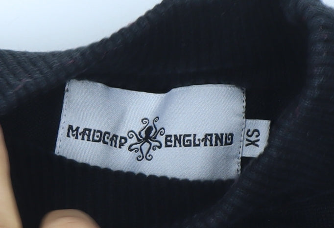 Madcap England Men's Black XS Roll Neck Cotton Jumper