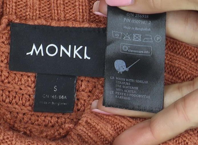 Monki Women Brown Roll Neck Chunky Knit Jumper Size S