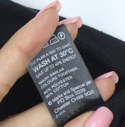 Marks & Spencer Women's Black Size 16 Sleeveless Cardigan Knit