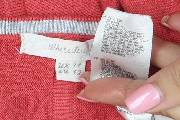 White Stuff Womens Red 100% Cotton Long Sleeve Tunic Top Size 14