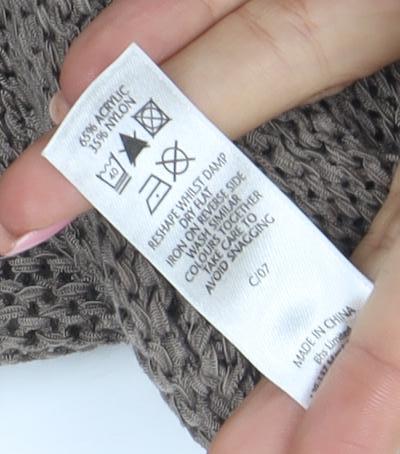 BHS Women’s Brown V-Neck Long Sleeve Knit Cardigan Size 12