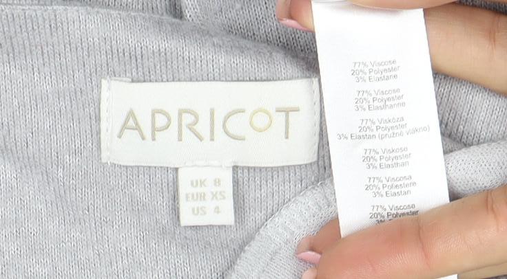 Apricot Women’s Grey Cowl Neck Long Sleeve Blouse XS