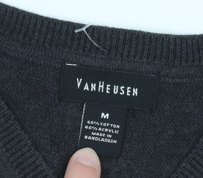 Van Heusen Men’s Black V-Neck Sleeveless Knit Vest M