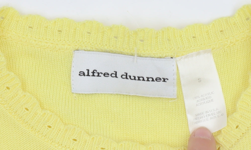 Alfred Dunner Women's Yellow Short Sleeve Knit Pullover Jumper Size S