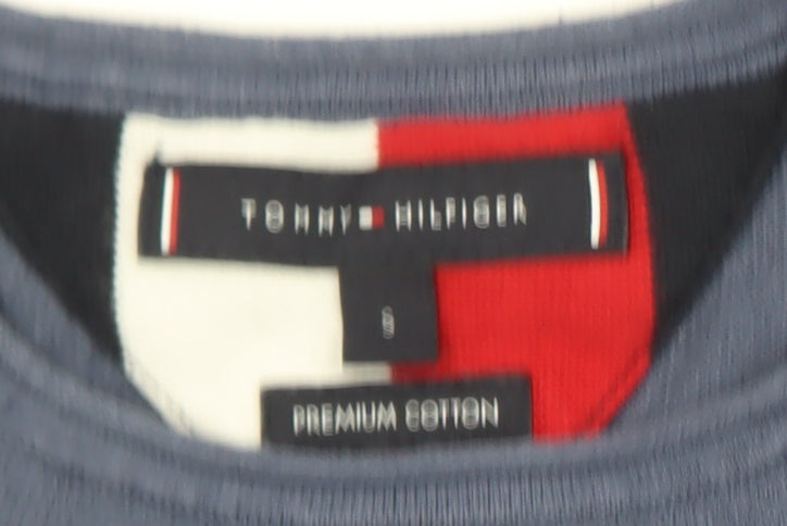 Tommy Hilfiger Men's Blue Cotton Crew Neck Pullover Jumper Size S