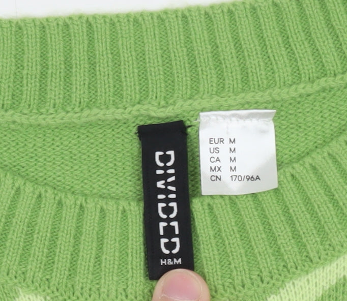 H&M Divided Women Green Crew Neck Sleeveless Knit Vest Size 12