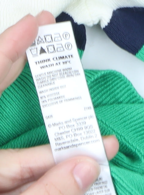 Marks & Spencer Men’s Green Colourblock Polo Shirt Size S