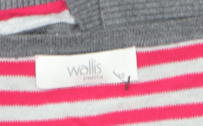 Wallis Petites Women’s Multicoloured Stripe 3/4 Sleeve Cardigan Size 8
