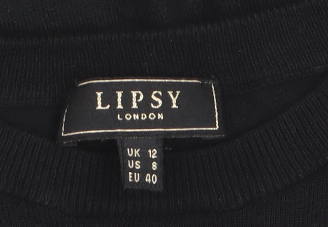 Lipsy Women’s Black Sequin Love Christmas Jumper Size 12
