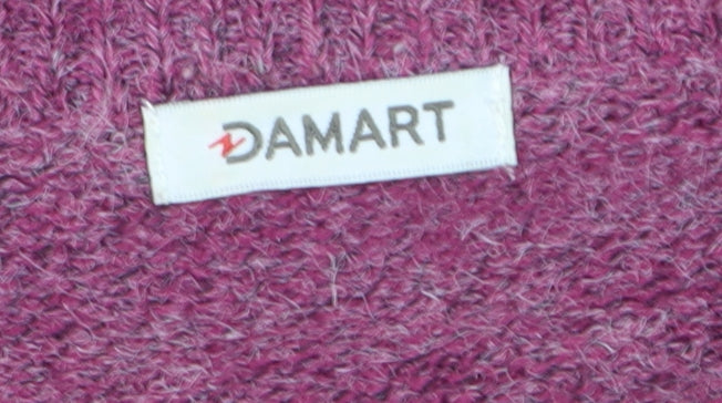 Damart Women’s Purple Cable-Knit Acrylic Pullover Jumper Size L 18/20