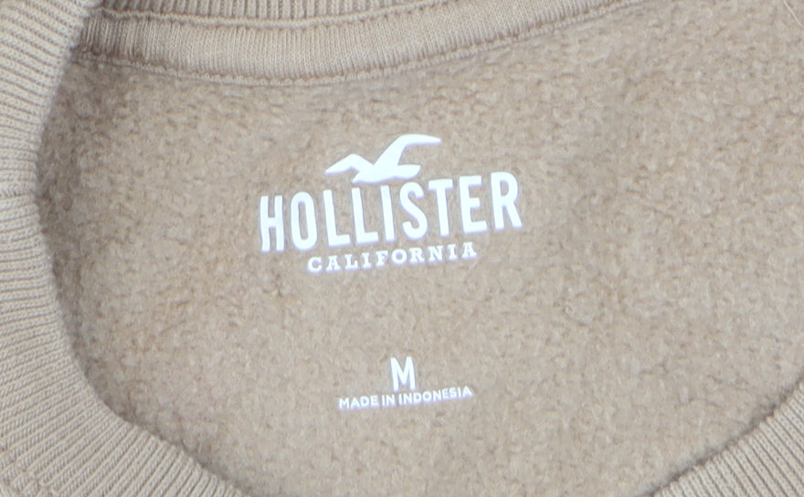 Hollister Womens Beige Crew Neck Pullover Sweatshirt M