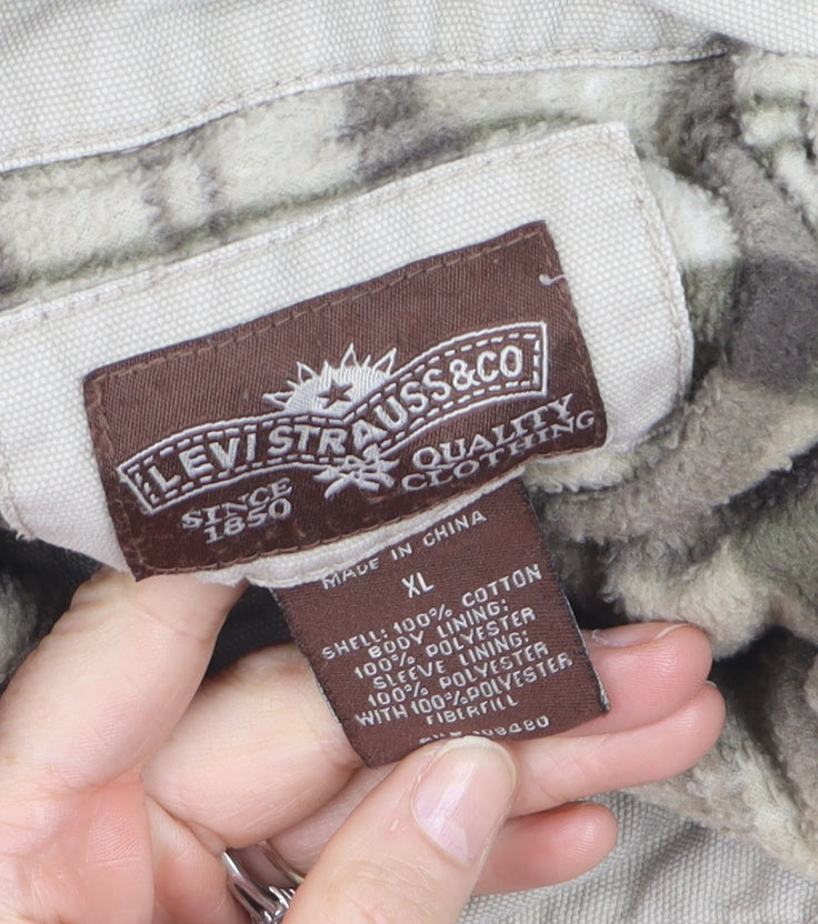 Levi Strauss & Co Men's Beige XL Cotton Lined Button-Up Shirt