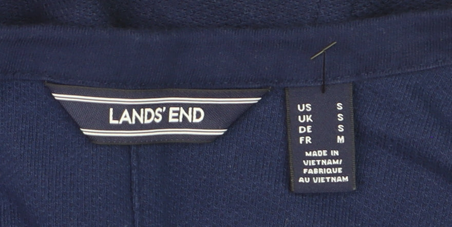 Lands' End Womens Blue Cotton Knit Cardigan Small
