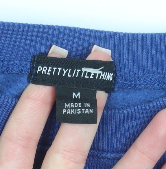 PRETTYLITTLETHING Women Blue Hamptons New York Pullover Sweatshirt M