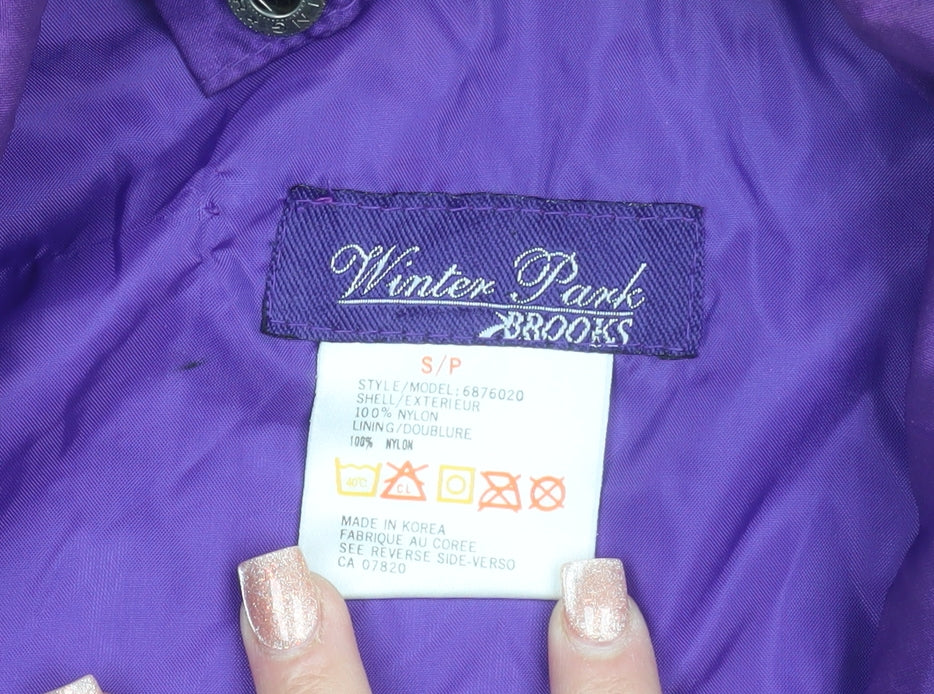Winter Park Brooks Women's Purple Nylon Parka Jacket Size S