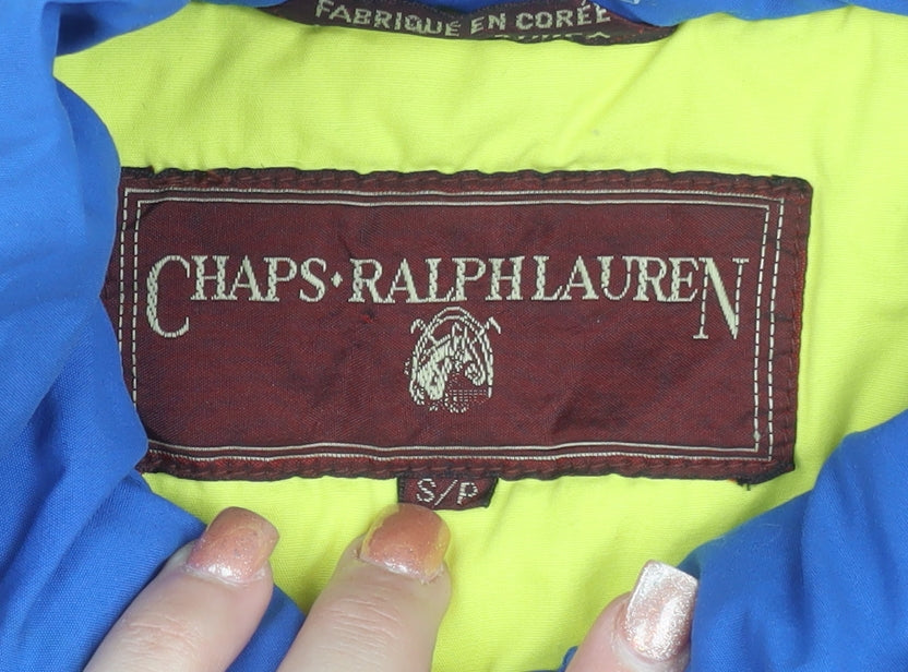 Chaps Ralph Lauren Men's Blue Puffer Jacket S Winter Nylon Mid-Length