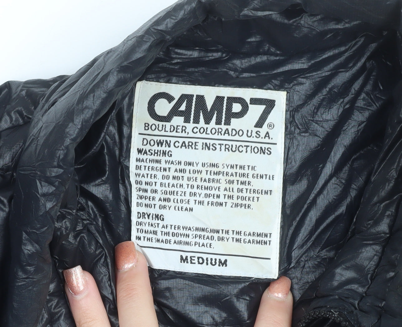 CAMP7 Men's Black Puffer Jacket Medium Lightweight Down Outdoor