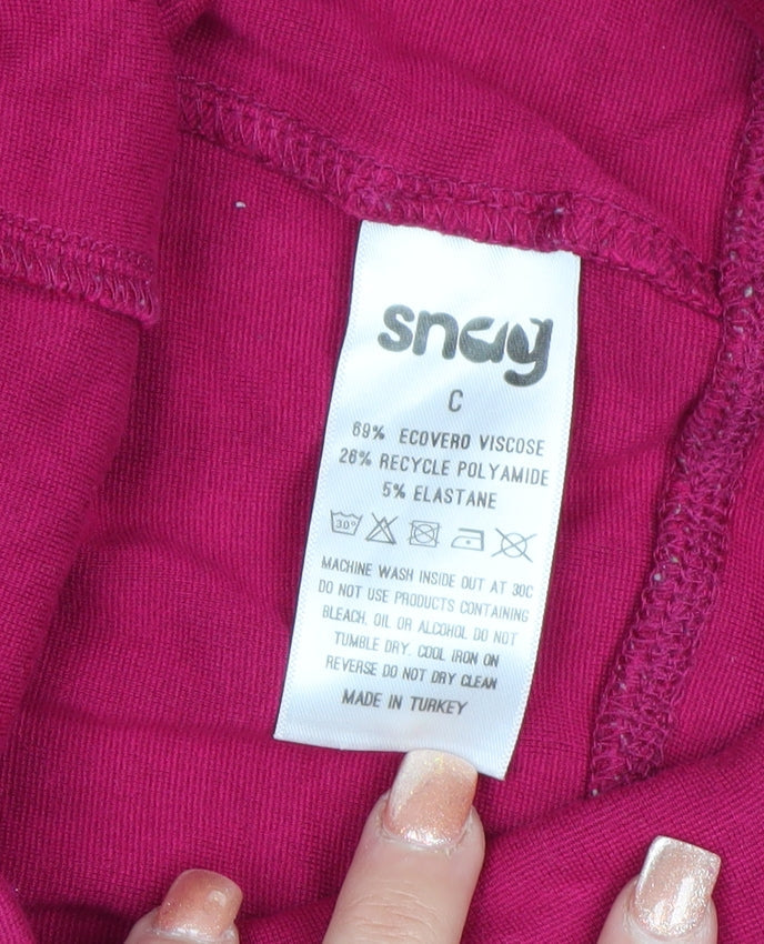 Sney Women’s Pink High Rise Ankle Leggings Size C Viscose Blend