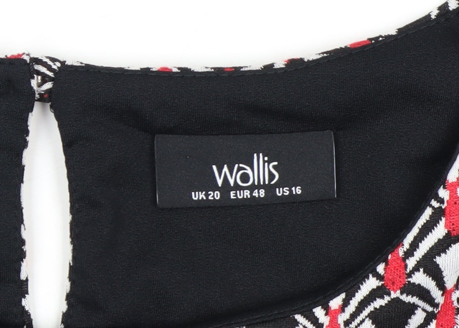 Wallis Women Multicoloured Geometric Shift Dress Size 20 Short Sleeve
