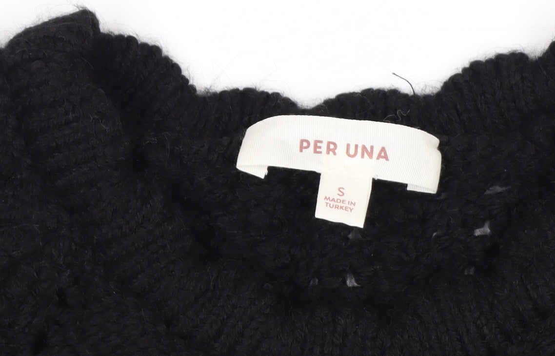 Marks & Spencer Per Una Women’s Black Chunky Knit Jumper Size S