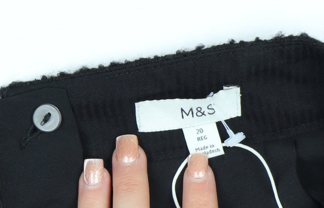 Marks and Spencer Womens Black Knee Length Pencil Skirt Size 20