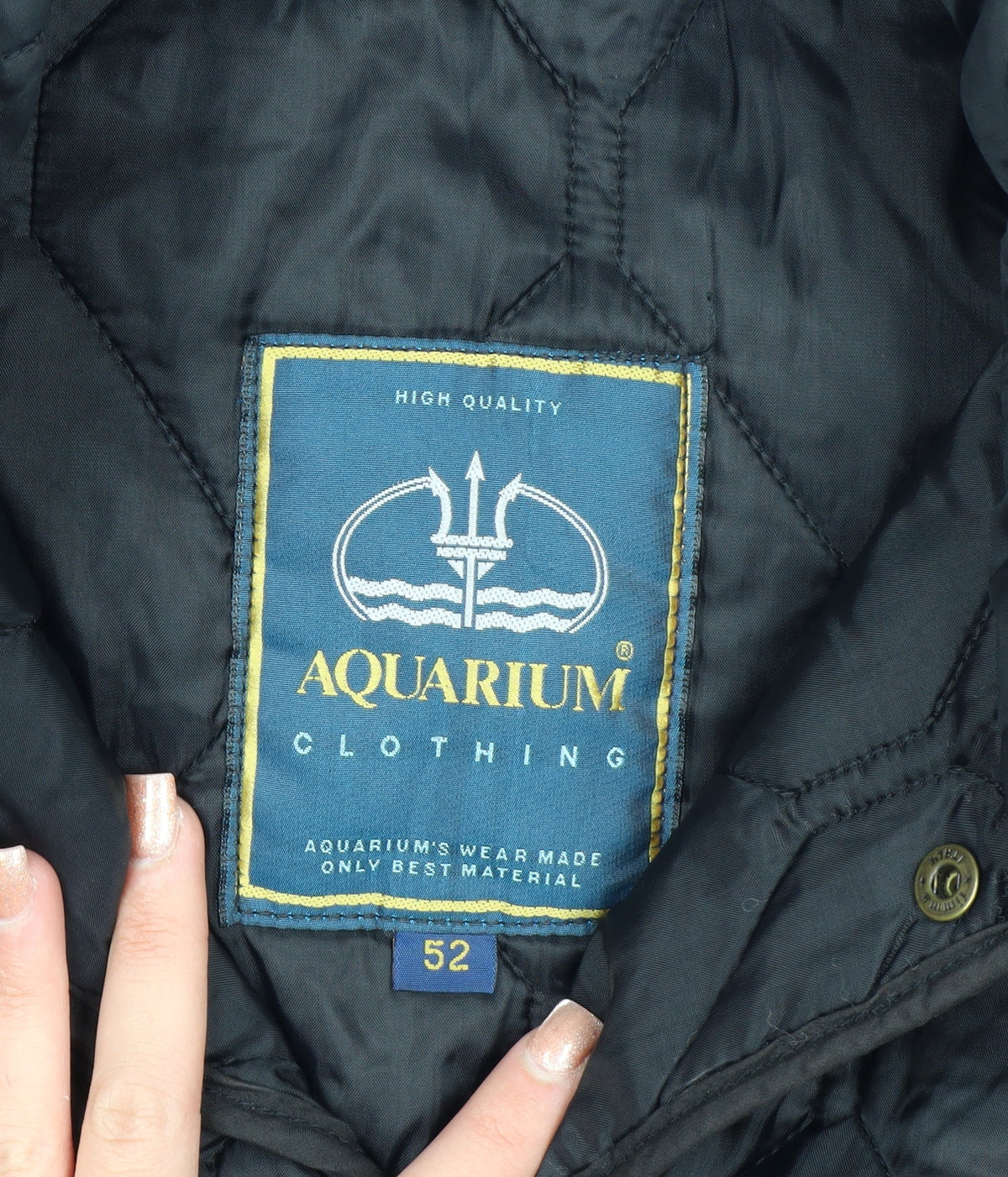Aquarium Clothing Men's Black Quilted Mid-Length Jacket Size 52 Regular