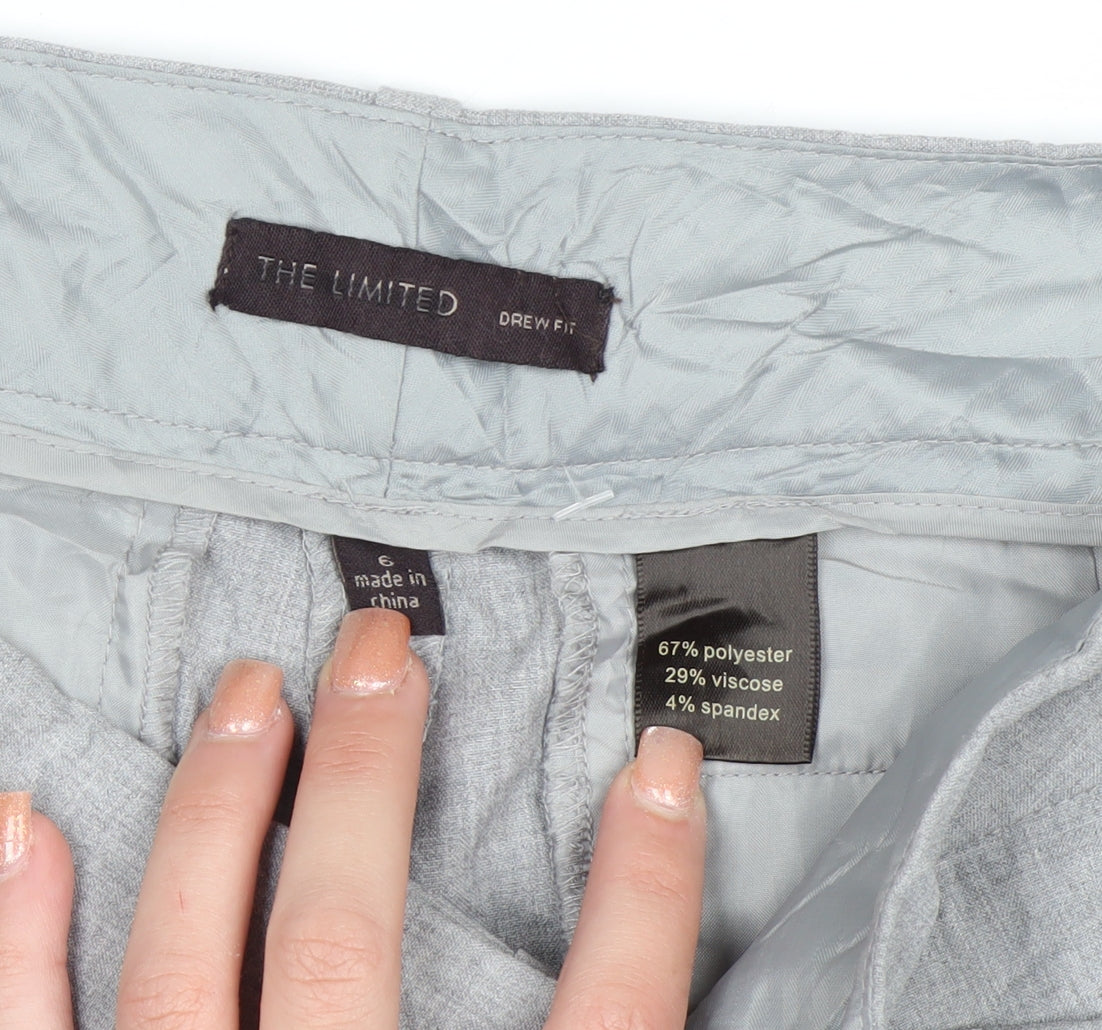The Limited Women's Grey Drew Fit Trousers Size 6 Polyester Blend
