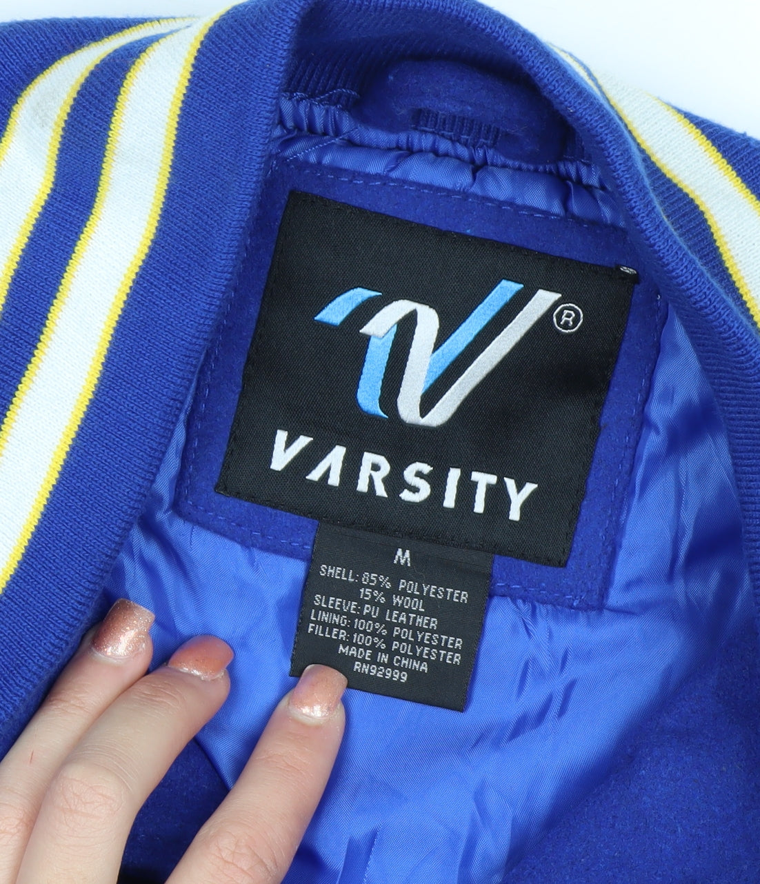 Varsity Men’s Blue College Varsity Jacket M Wool Blend