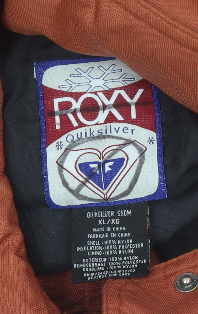 Roxy Womens Brown XL Ski Jacket Winter Hooded Insulated Coat