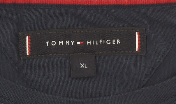 Tommy Hilfiger Men's Blue XL Crew Neck Cotton T-Shirt