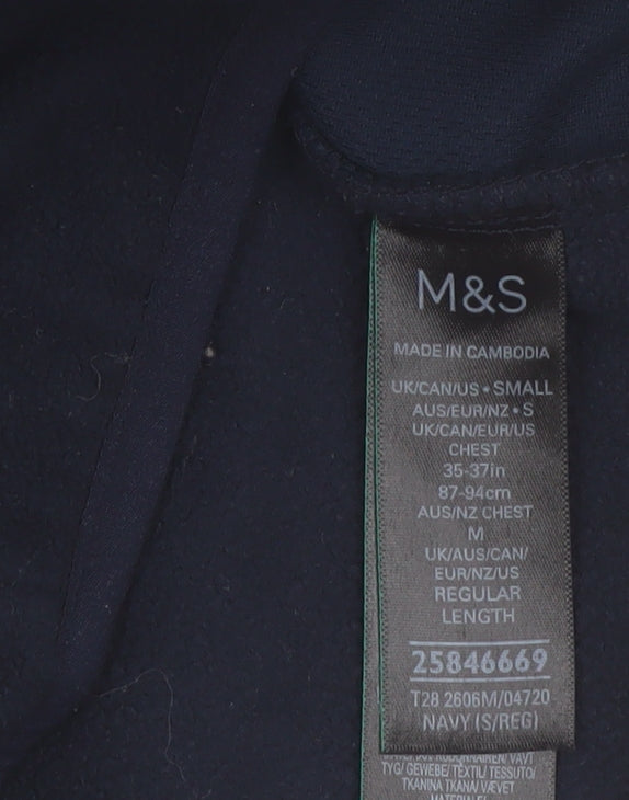 Marks and Spencer Men's Blue Fleece Zip Jacket Size S Regular