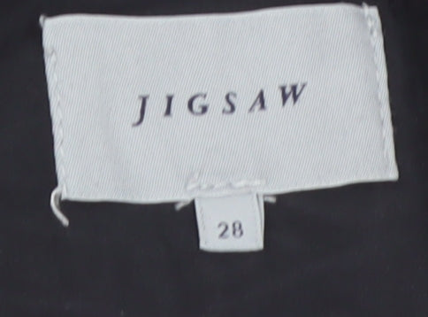 Jigsaw Womens Black Corduroy Straight Leg Trousers Size 28