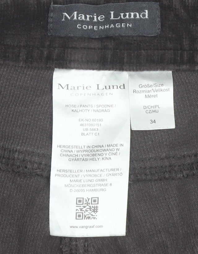 Marie Lund Women's Brown Corduroy Chino Trousers Size 8 Slim Fit