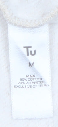 Tu Womens Beige Merci Cotton Blend Pullover Sweatshirt M