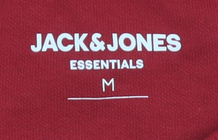 Jack & Jones Men's Red Crew Neck Pullover Sweatshirt M Regular Fit