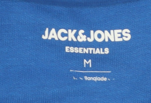 Jack & Jones Mens Blue Pullover Sweatshirt M Crew Neck Long Sleeve